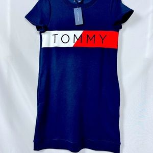 Tommy Hilfiger logo Short sleeve Sweater Dress WTQ